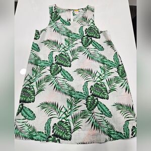 C&C California Green Leaf Print Kids Dress